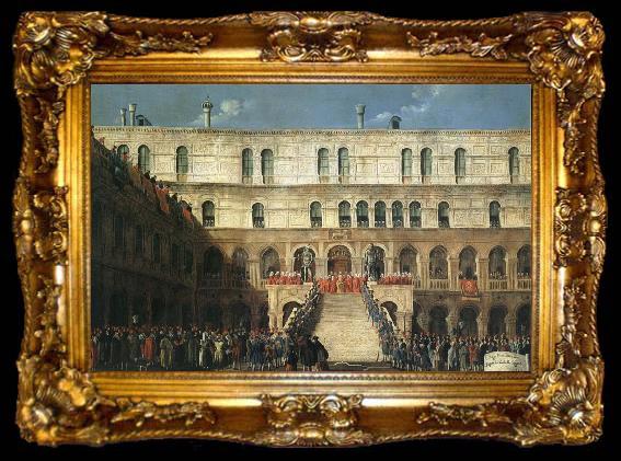 framed  Gabriel Bella Inauguration of the Doge on the Scala dei Giganti, ta009-2